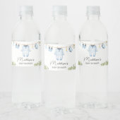 Blauwe babykleding Baby shower Waterfles Etiket (Flessen)