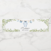 Blauwe babykleding Baby shower Waterfles Etiket (Enkel label)