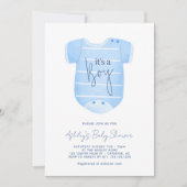 Blauwe babykleding Het is een Boy Baby shower Kaart (Voorkant)
