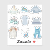 Blauwe babykleding Stickers (Vel)