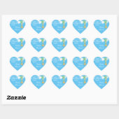 Blauwe babyshower giraffe bedankstickers hart sticker (Vel)