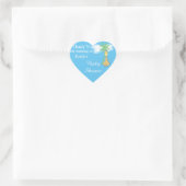 Blauwe babyshower giraffe bedankstickers hart sticker (Tas)