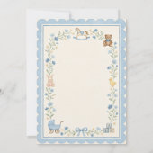 Blauwe babyshower uitnodiging template (Achterkant)