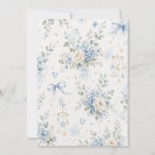 Blauwe babyshower viering kaart (Achterkant)