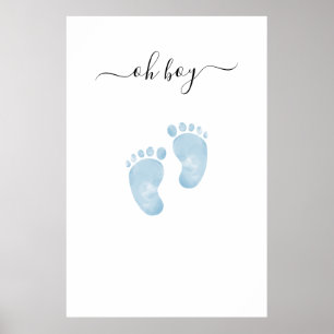 Blauwe Babyvoetjes Baby Shower Welkomstbord Baby J Poster