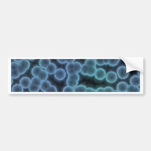 Blauwe bacterie achtergrond bumpersticker (Voorkant)