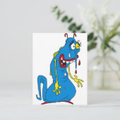 Blauwe bacterie briefkaart (Staand voorkant)