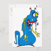 Blauwe bacterie briefkaart (Voorkant / Achterkant)