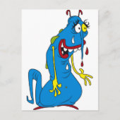 Blauwe bacterie briefkaart (Voorkant)