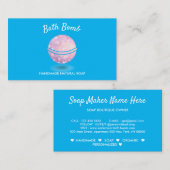 Blauwe Badbom Spa Natuurlijke Zeep Visitekaartje (Voorkant / Achterkant)