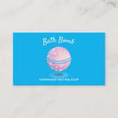 Blauwe Badbom Spa Natuurlijke Zeep Visitekaartje (Voorkant)