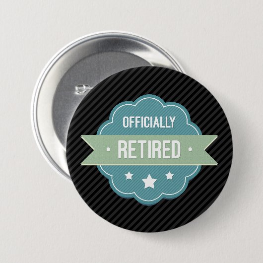 Blauwe badge Officieel in ruste Ronde Button 7,6 Cm (Voorkant /achterkant)