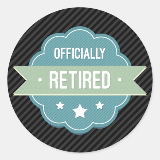 Blauwe badge Officieel in ruste Ronde Sticker (Voorkant)