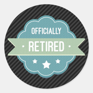 Blauwe badge Officieel in ruste Ronde Sticker