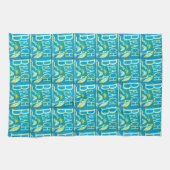 blauwe badhanddoek theedoek (Horizontaal)