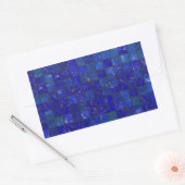 Blauwe badkamer Tegels Rechthoekige Sticker (Envelop)