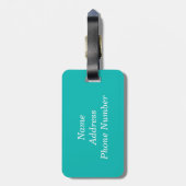 Blauwe bagage bagagelabel (Achterkant verticaal)