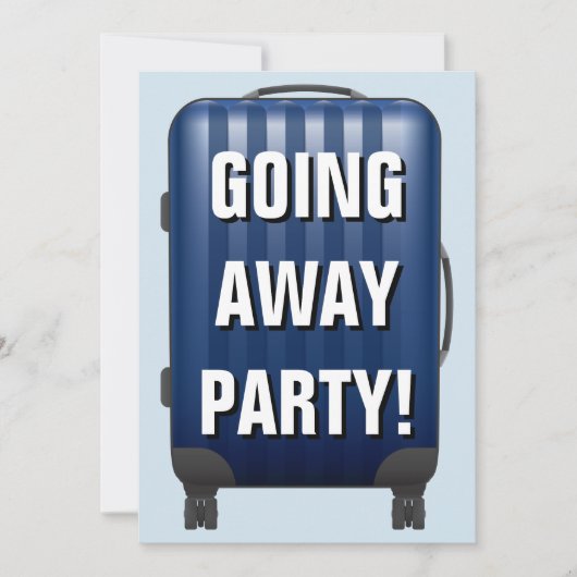 Blauwe bagage | Vakgoed | Uitnodiging wegpartij (Voorkant)