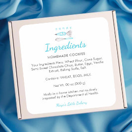 Blauwe Bakbenodigdheden Bakkerij Ingrediënten Prod Vierkante Sticker