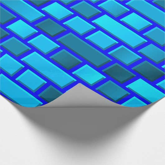 Blauwe bakstenen cadeaupapier (Hoek)
