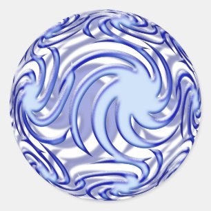 Blauwe bal ronde sticker