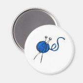 Blauwe bal van garen magneet (Voorkant / Achterkant)