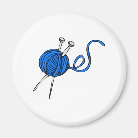 Blauwe bal van garen magneet (Voorkant)