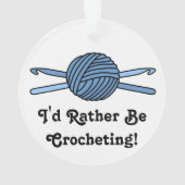 Blauwe bal van geweren en haken ornament (achterkant)