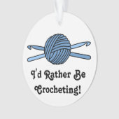 Blauwe bal van geweren en haken ornament (voorkant)