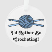 Blauwe bal van geweren en haken ornament (voorkant)