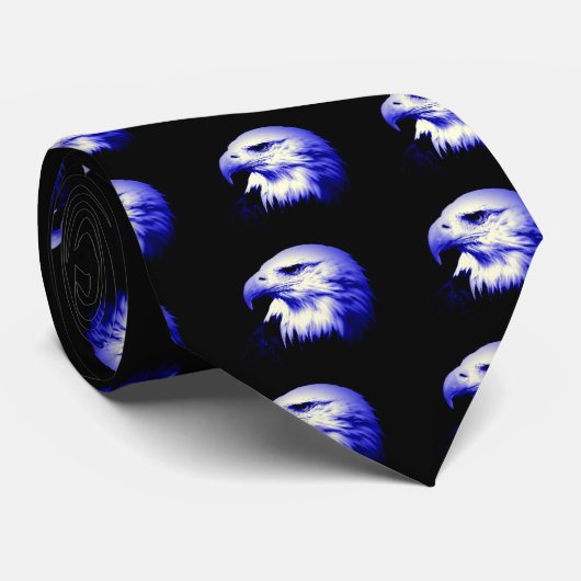 Blauwe Bald Eagle Stropdas (Opgerold)