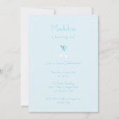 blauwe baletschuifbalken op zaterdag uitnodigen kaart (Voorkant)