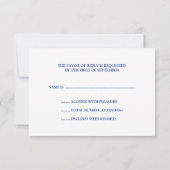 Blauwe balk Mitzvah RSVP - boom van het leven Kaartje (Achterkant)