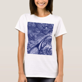 Blauwe balken Natuur afdrukken T-shirt