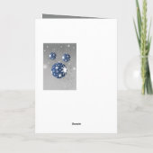 Blauwe ballen, sneeuwvlokken Kerstmis, Nieuwjaar Feestdagen Kaart (Achterkant)