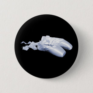 Blauwe balletschoenen ronde button 5,7 cm