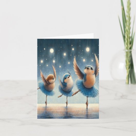 Blauwe balletvogels kaart (Voorkant)