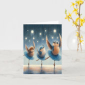 Blauwe balletvogels kaart (Gele Bloem)