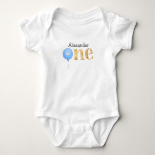 Blauwe ballon 1st Birthday Baby Bodysuit