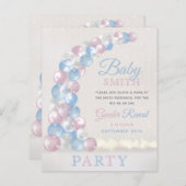 Blauwe Ballon Arch Baby Gender Live Uitnodiging (Voorkant / Achterkant)
