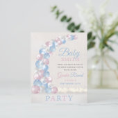 Blauwe Ballon Arch Baby Gender Live Uitnodiging (Staand voorkant)