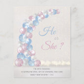 Blauwe Ballon Arch Baby Gender Live Uitnodiging (Achterkant)