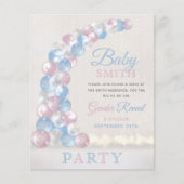 Blauwe Ballon Arch Baby Gender Live Uitnodiging (Voorkant)
