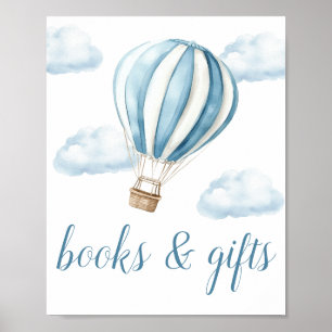 Blauwe Ballon Baby Borrel Boeken En Cadeaus Bord Poster