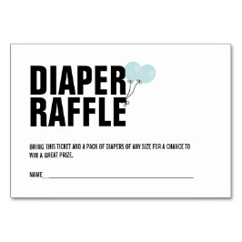Blauwe ballon Baby shower Diaper Raffle Ticket Kaa Kaart