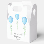 Blauwe ballon Baby shower groen Bedankdoosjes (Geopend)