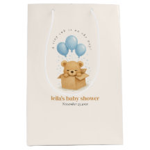Blauwe Ballon Beer Waterverf Baby Shower