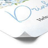 Blauwe ballon bloemenolifant Drinken Poster (Hoek)