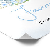 Blauwe ballon Bloemenolifant gunsten Poster (Hoek)