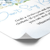 Blauwe ballon bloemenolifant zeg geen Baby Poster (Hoek)